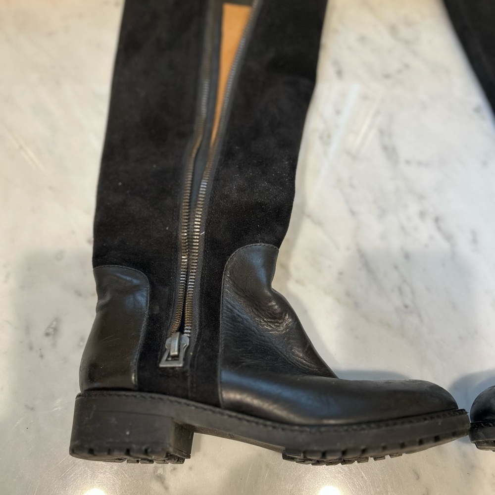 Via Spiga Black Leather/Suede Boots - Picture 6 of 7